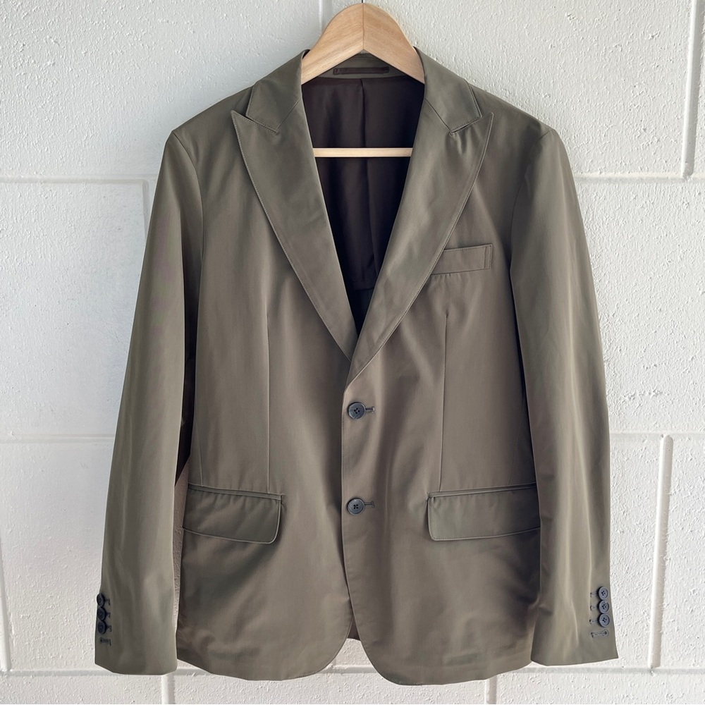 Designworks Japan Mens Blazer Jacket Green Size 44/Small Tech Performance Fabric